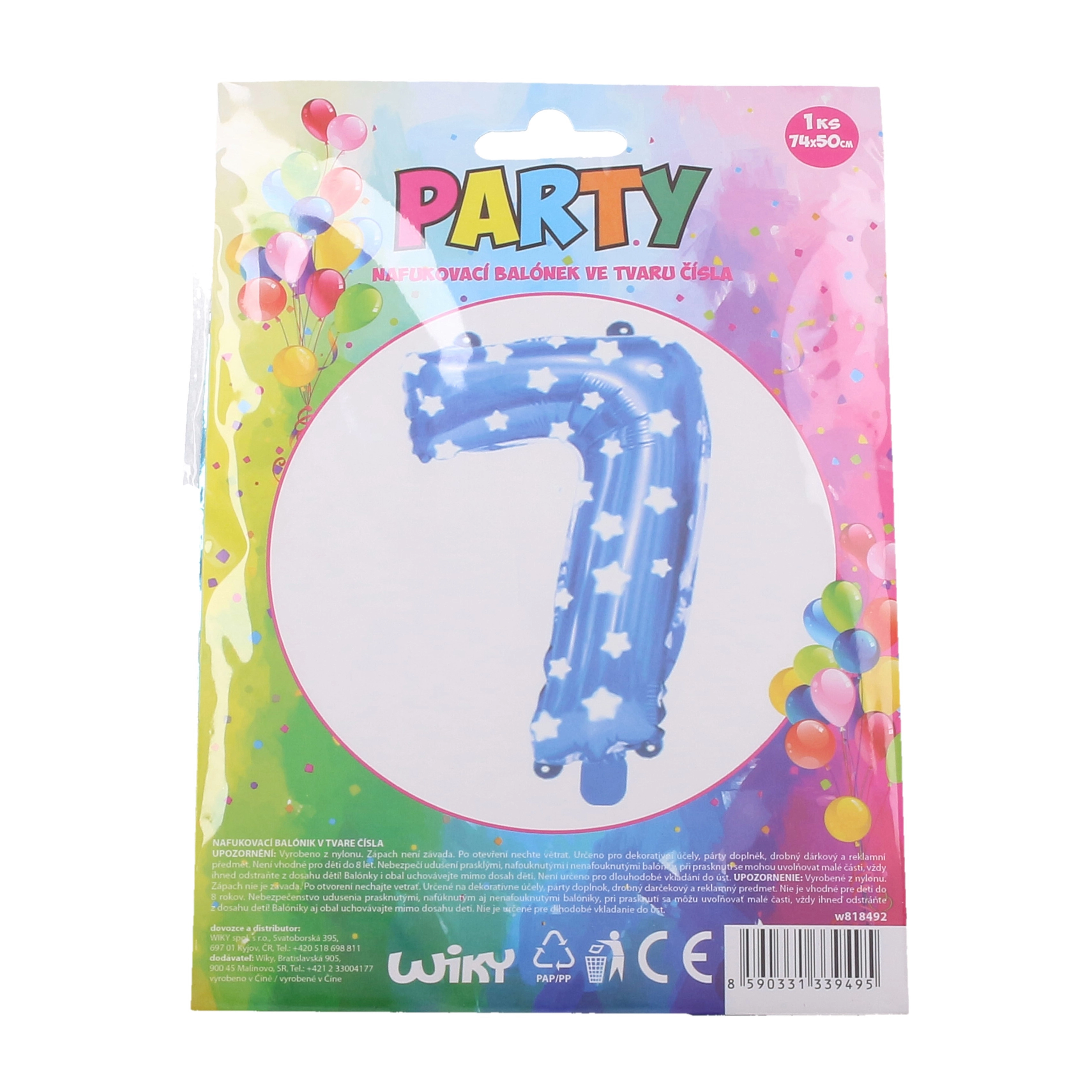 E-shop Wiky Balónek nafukovací číslo 7 modrý