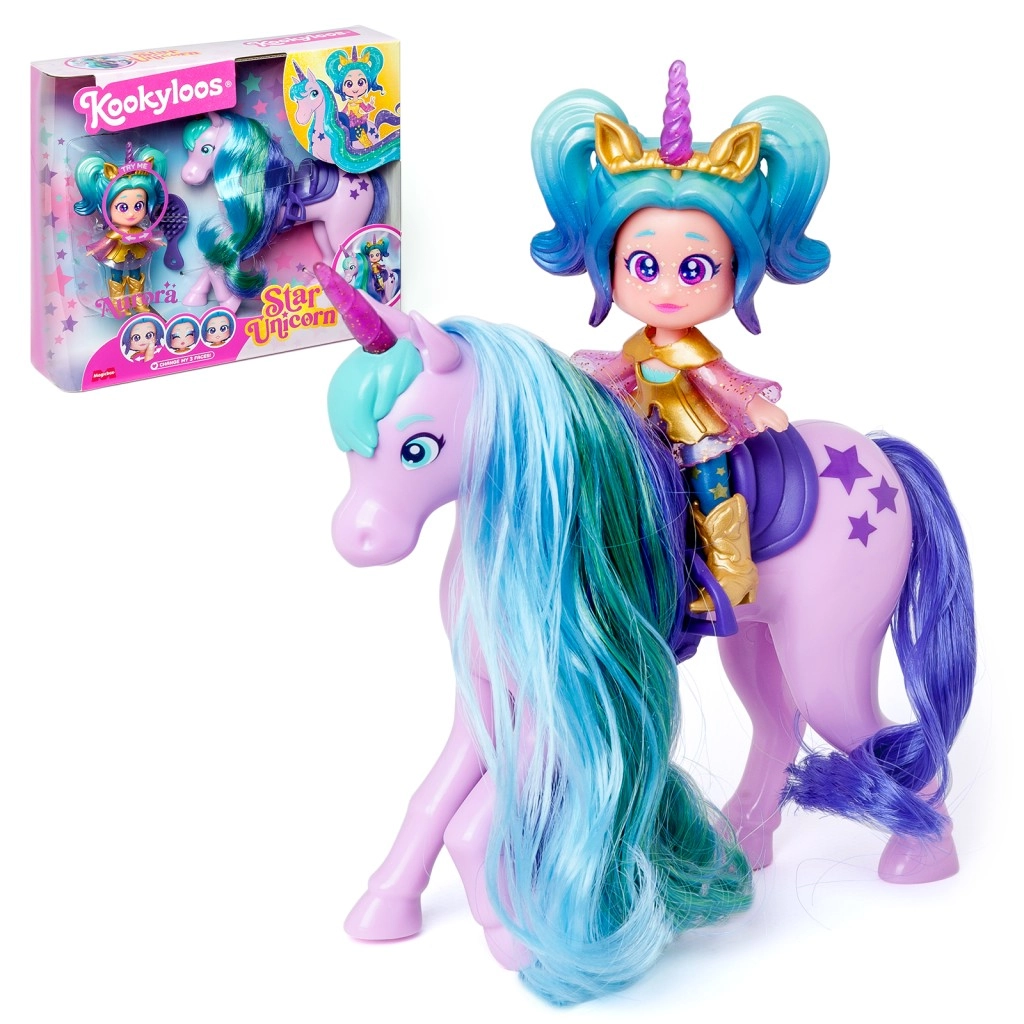E-shop Bábika KookyLoos Star Unicorn – Aurora s jednorožcom a doplnkami