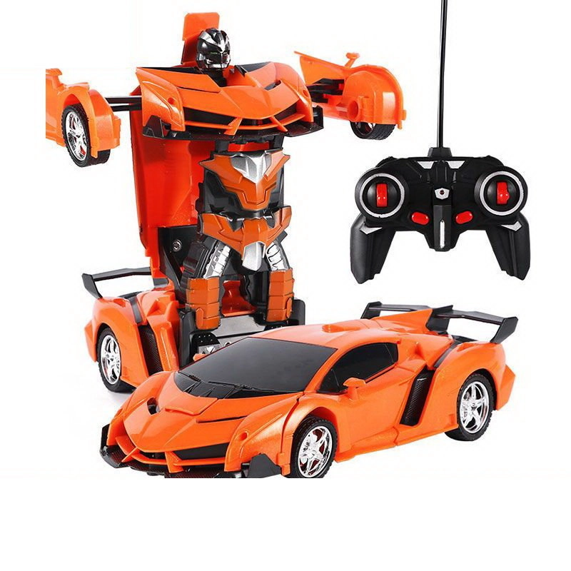 E-shop Auto robot 2v1 na diaľkové ovládanie so svetlami a zvukmi, drift – Oranžová