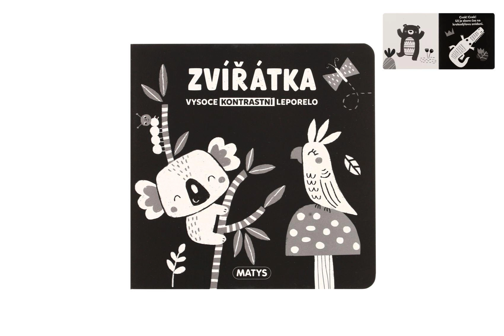 Vysokokontrastné leporelo zvieratká 16 × 16 cm