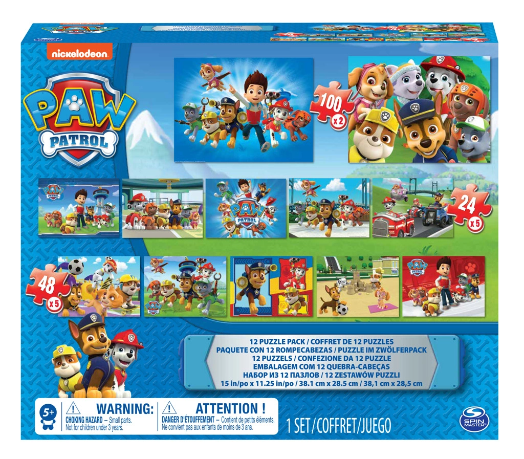 E-shop Spin Master 6041049 Paw Patrol Tlapkova hliadka Sada 12 puzzlí v jednom balení