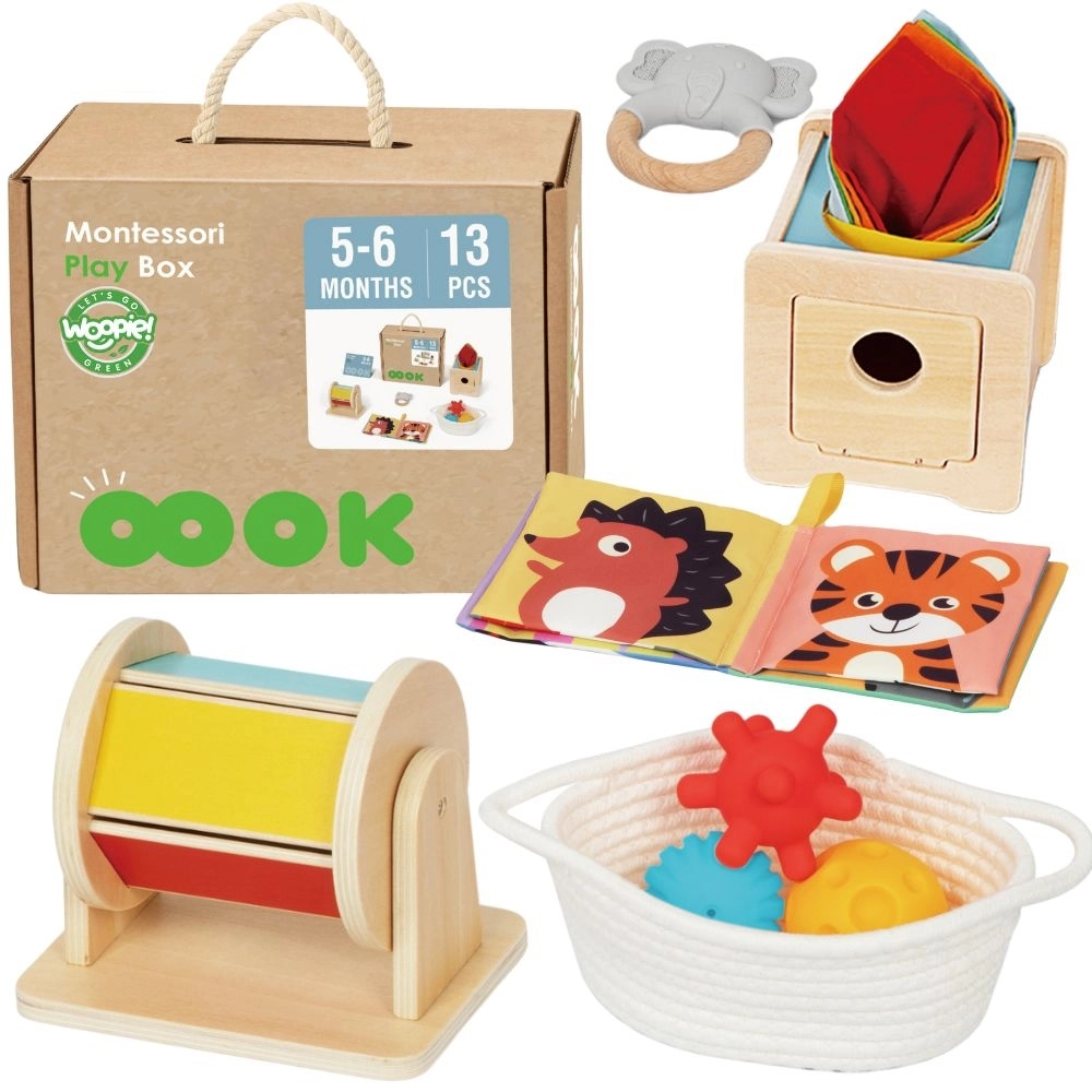 montessori vzdelávací box 6v1 pre bábätká 5–6 mesiacov WOOPIE