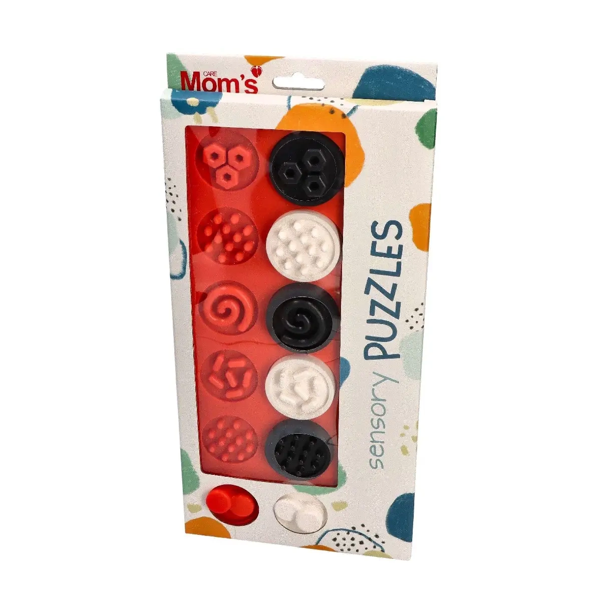 E-shop Kontrastné senzorické puzzle krúžky XL 6m+ Mom's Care