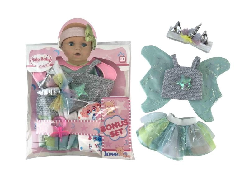 E-shop MAC TOYS Šaty na bábiku a čelenka s rohom jednorožca 30-38 cm