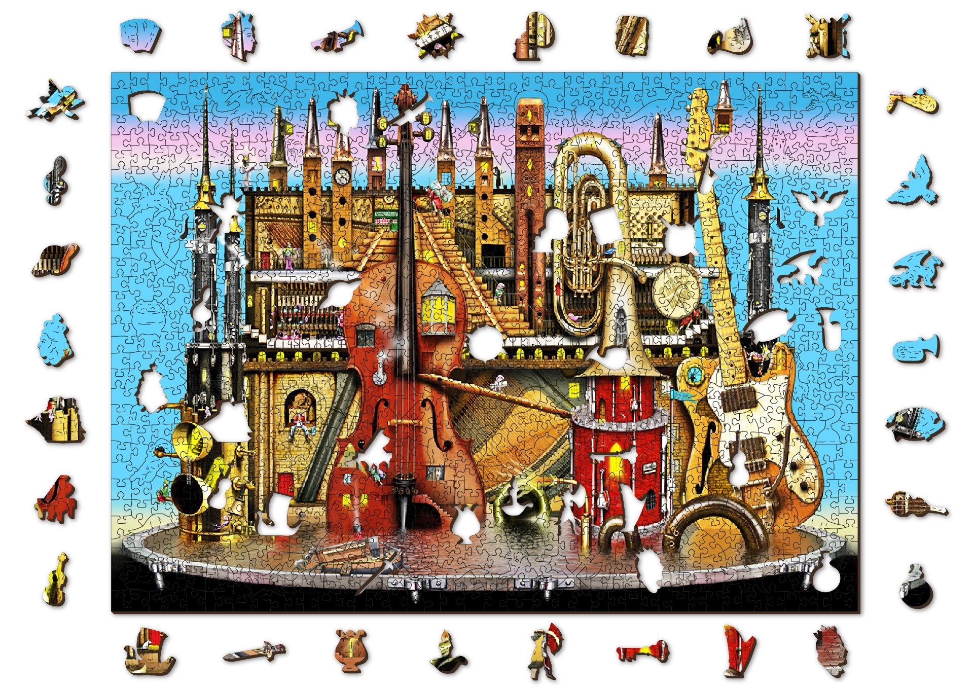E-shop WOODEN CITY Dřevěné Hudební hrad 2v1 EKO 1010 dielov