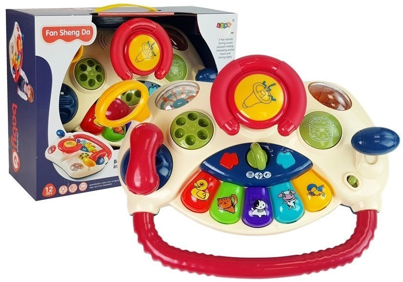 E-shop LEAN TOYS Interaktívny volant pre deti klavír zvieratká