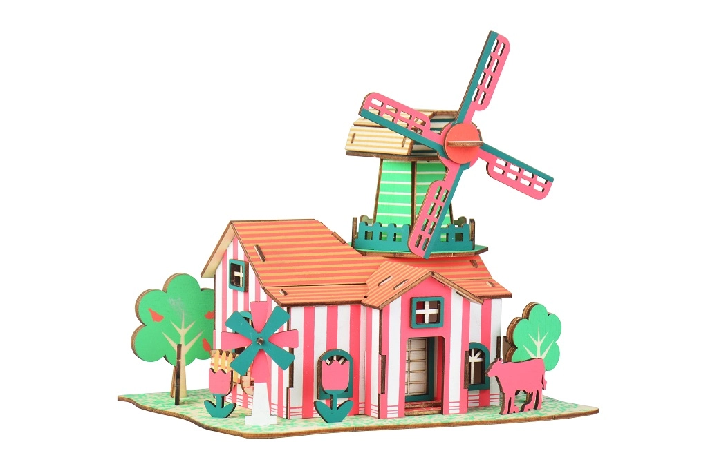 E-shop Woodcraft drevené 3D puzzle Tulipánový ranč