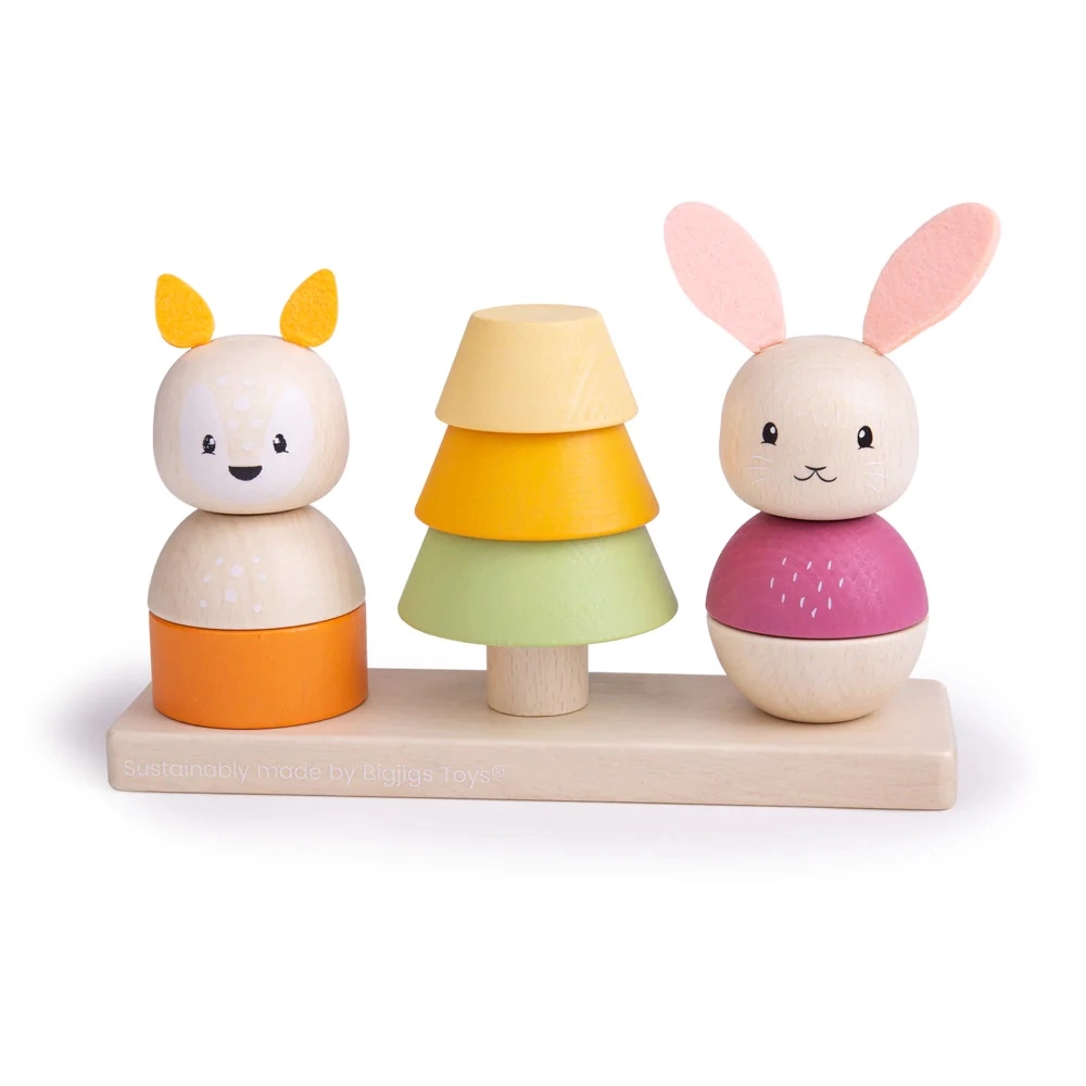 E-shop Bigjigs Toys motorická nasadzovacia hračka Líška a Králiček