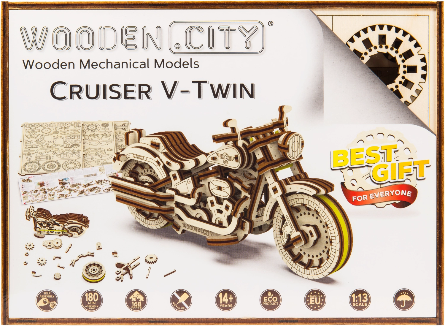 E-shop Wooden City 3D puzzle Motocykl Cruiser V-Twin 168 ks