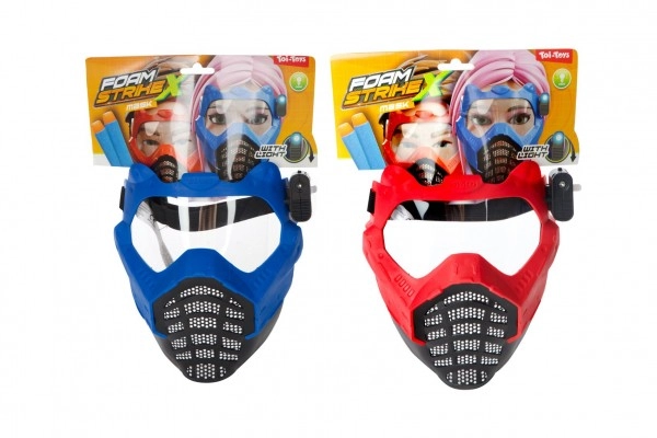 E-shop Maska so svetlom plast 16x19cm na batérie 2 farby na karte karneval