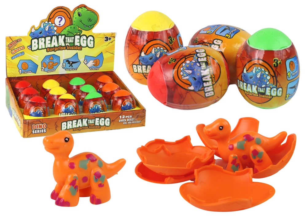 LEAN Toys Dinosaurus Kúzelné praskajúce vajcia v škrupine 4 farby