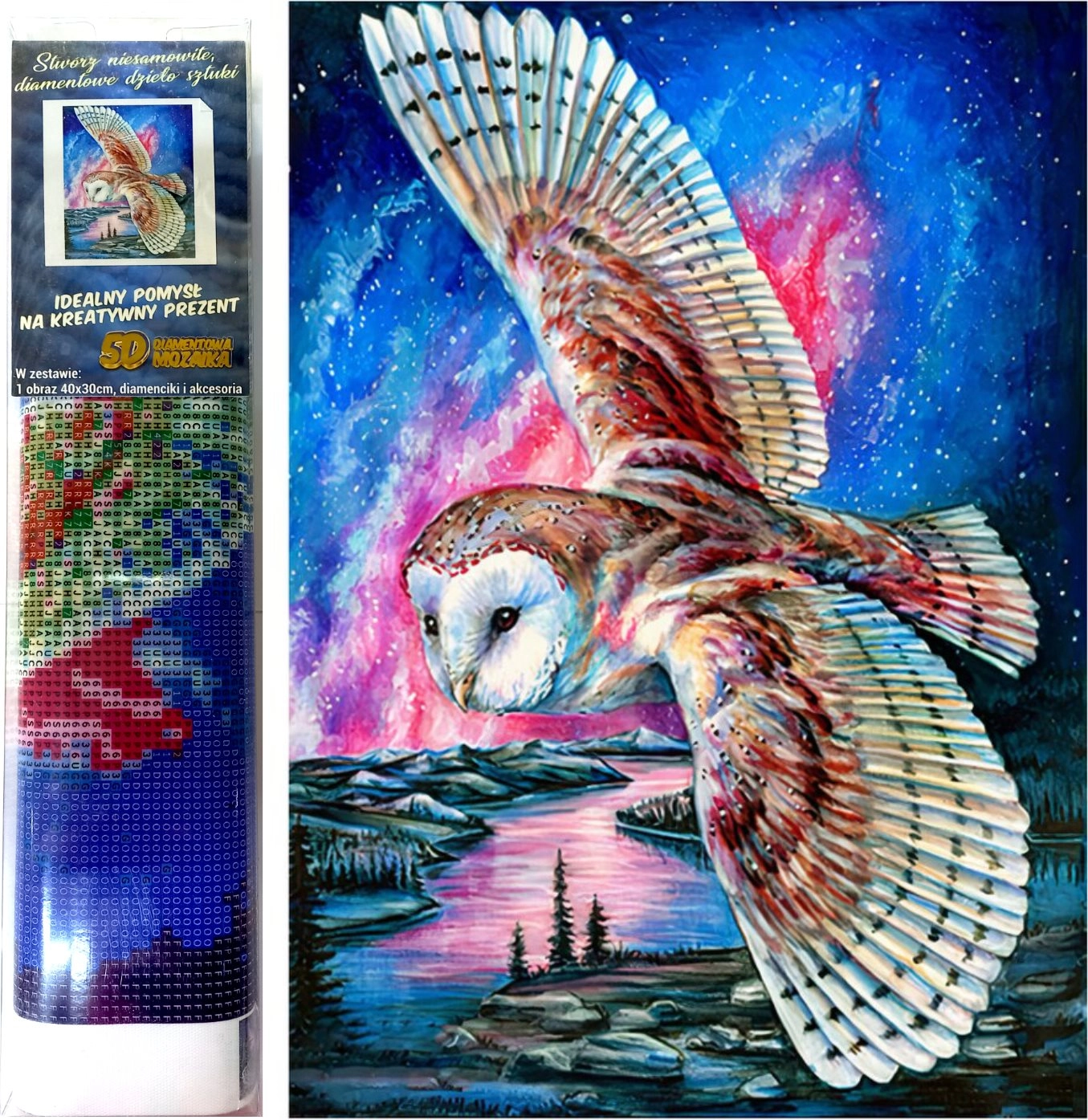E-shop Norimpex Diamantové maľovanie Sovie rokov 30 x 40 cm