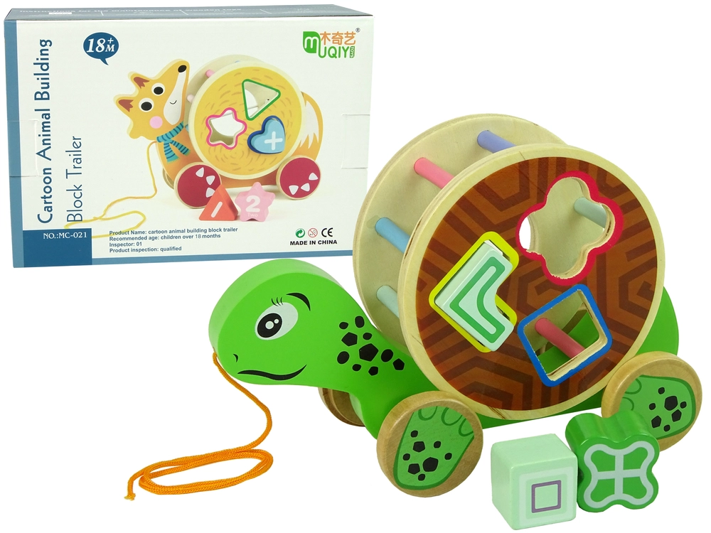 Lean Toys korytnačka na ťahanie triedič kociek