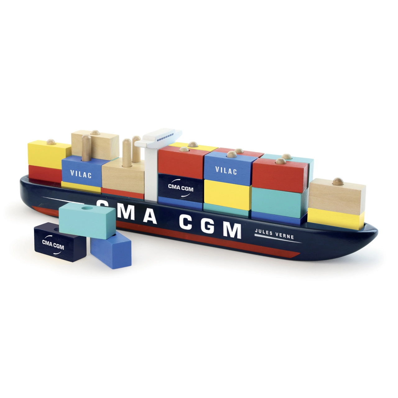 E-shop Drevená kontajnerová loď CMA CGM Jules Verne – skladačka VILAC