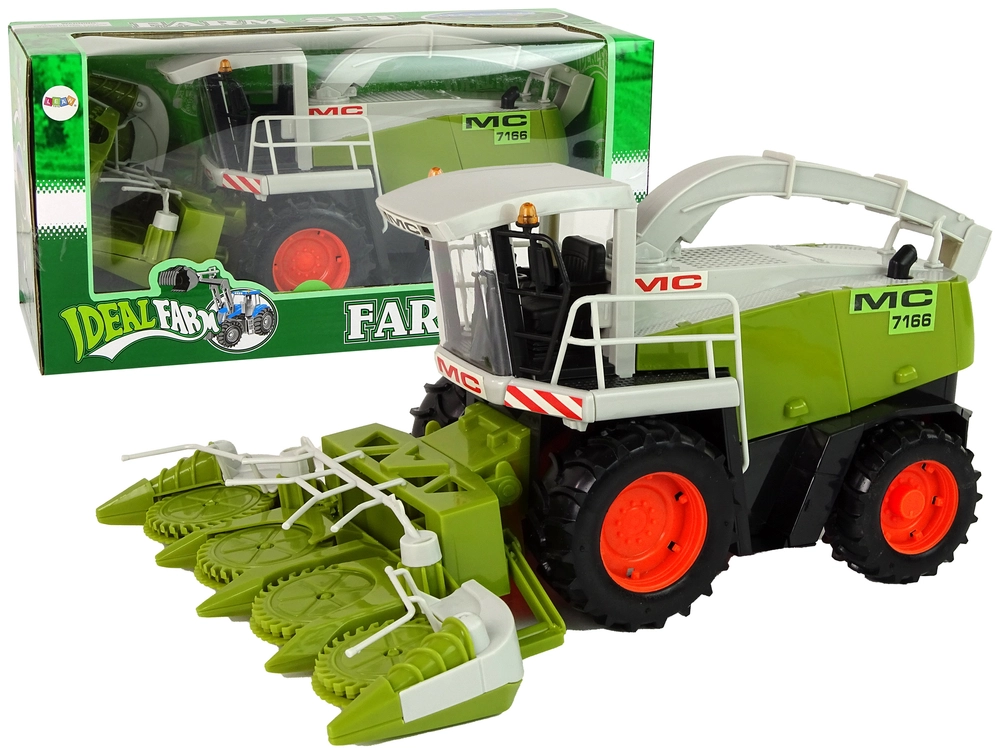 LEANToys Kombajn/žací stroj s pohyblivými časťami zelený MC 7166