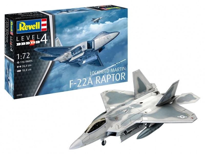 Revell Plastic ModelKit letadlo 03858 Lockheed Martin F-22A Raptor 18-03858 1:72