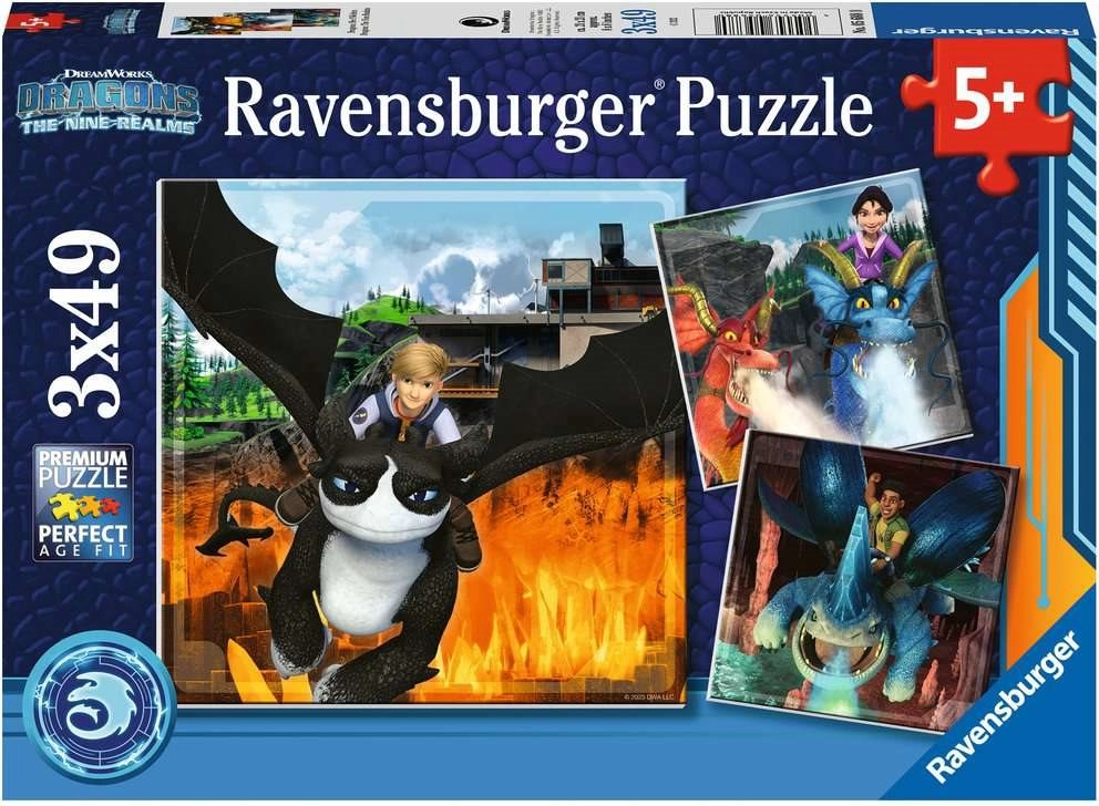 E-shop Ravensburger 056880 Ako Vycvičiť Draka Deväť Kráľovstiev 3 X 49 dielov