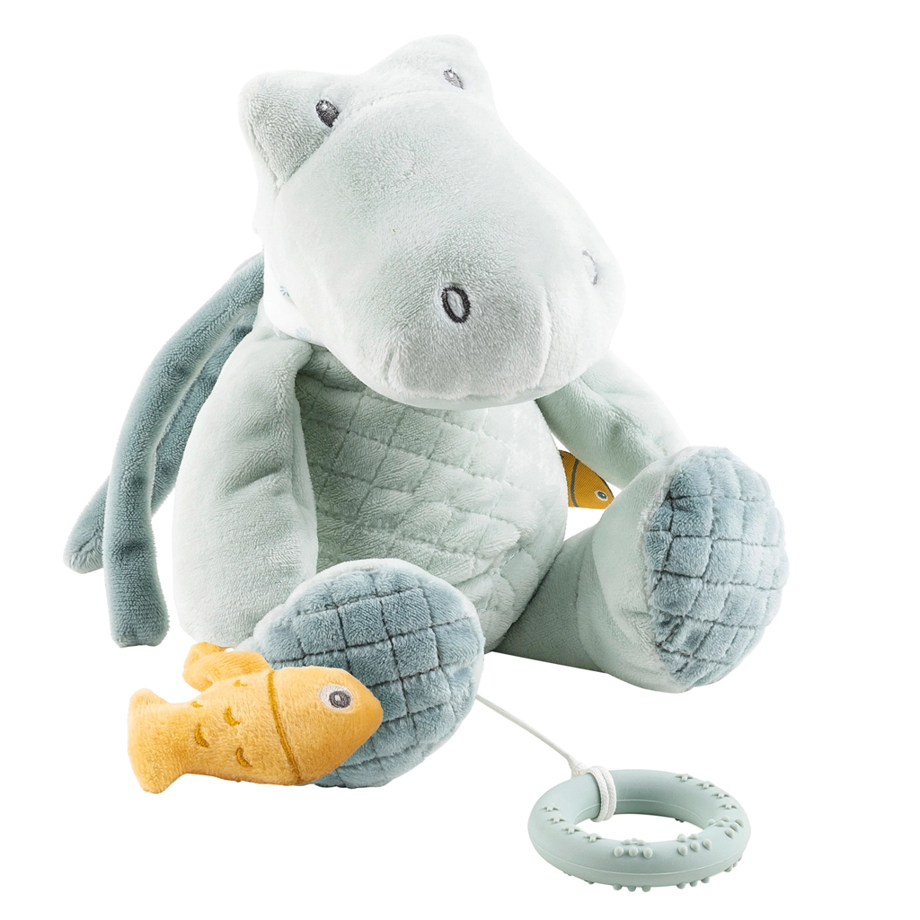 Nattou Krokodíl phudobný Romeo s hryzačkou silikón 30 cm RomeoJules & Sally 950046