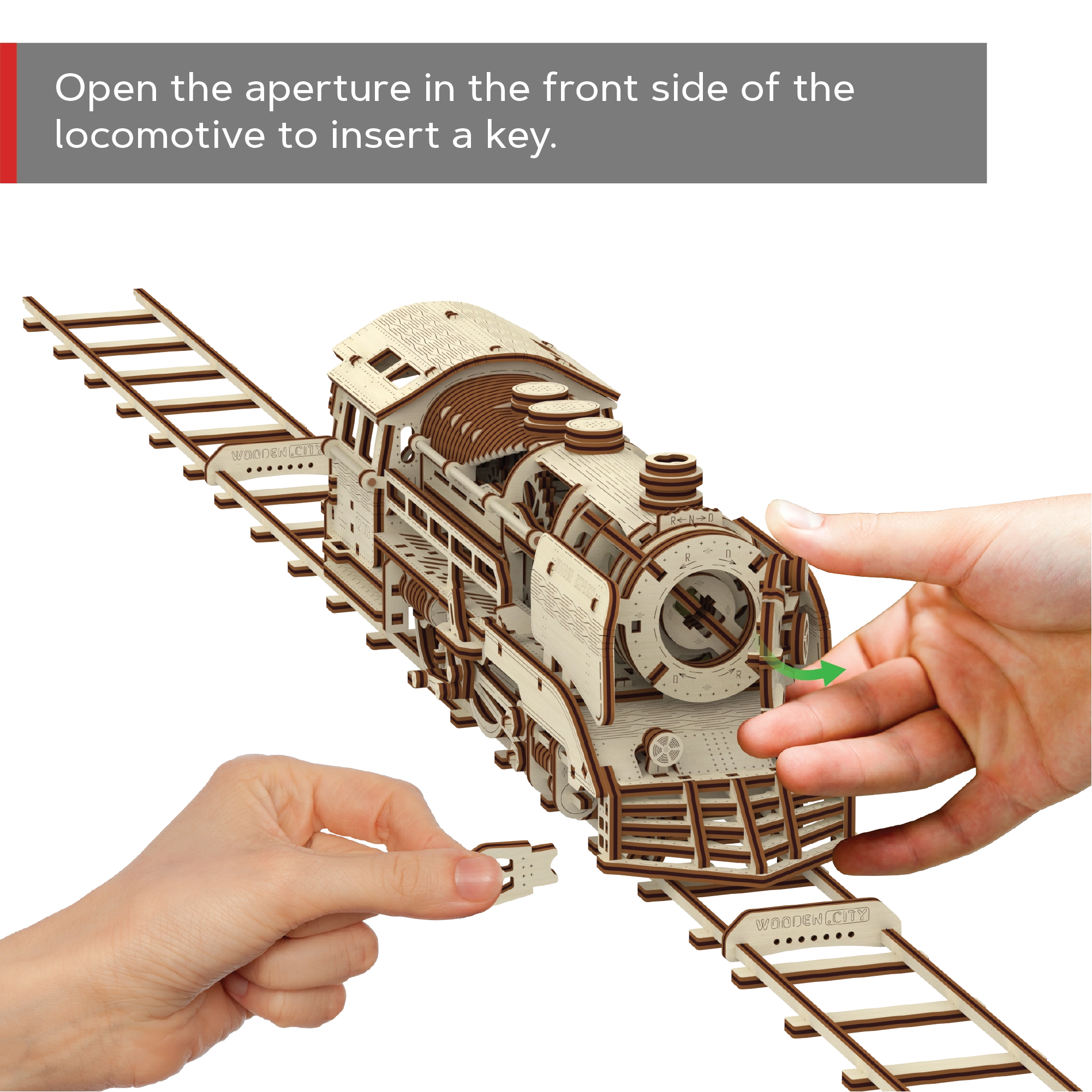 E-shop Wooden City 3D puzzle Drevený Express s koľajami 400 ks