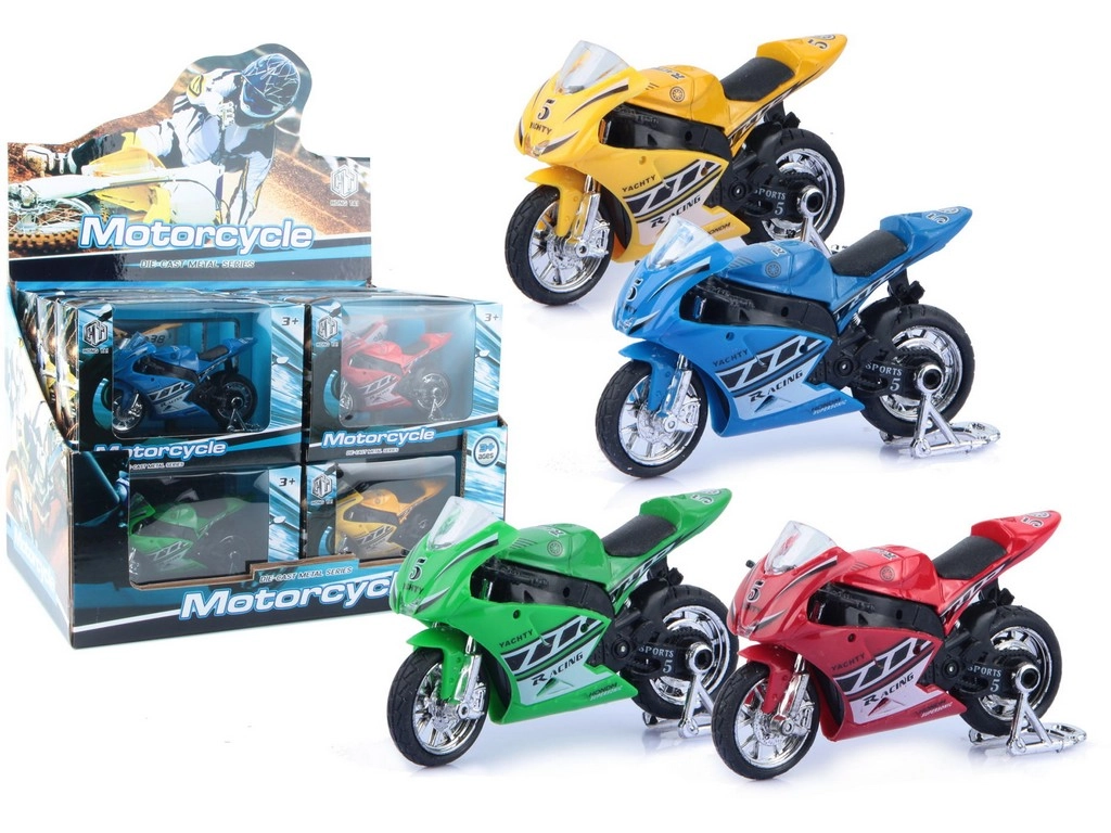 Kovová závodná motorka 11 cm