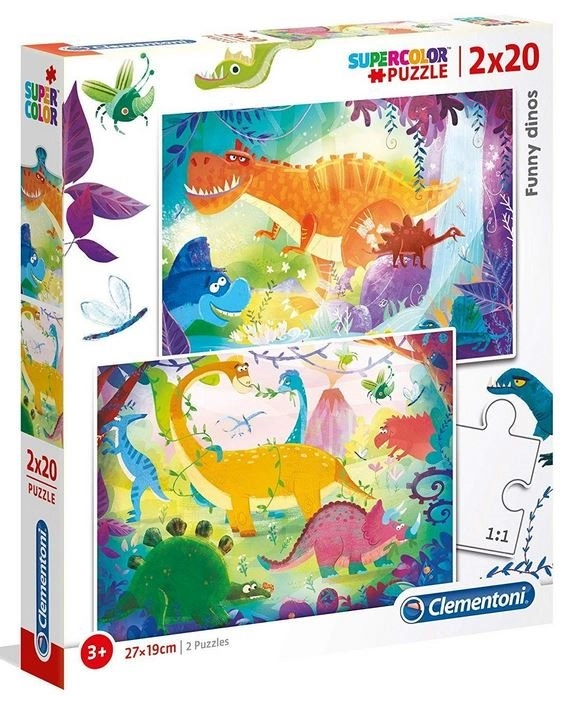 E-shop Clementoni Legrační dinosauři 2 x 20 dielov