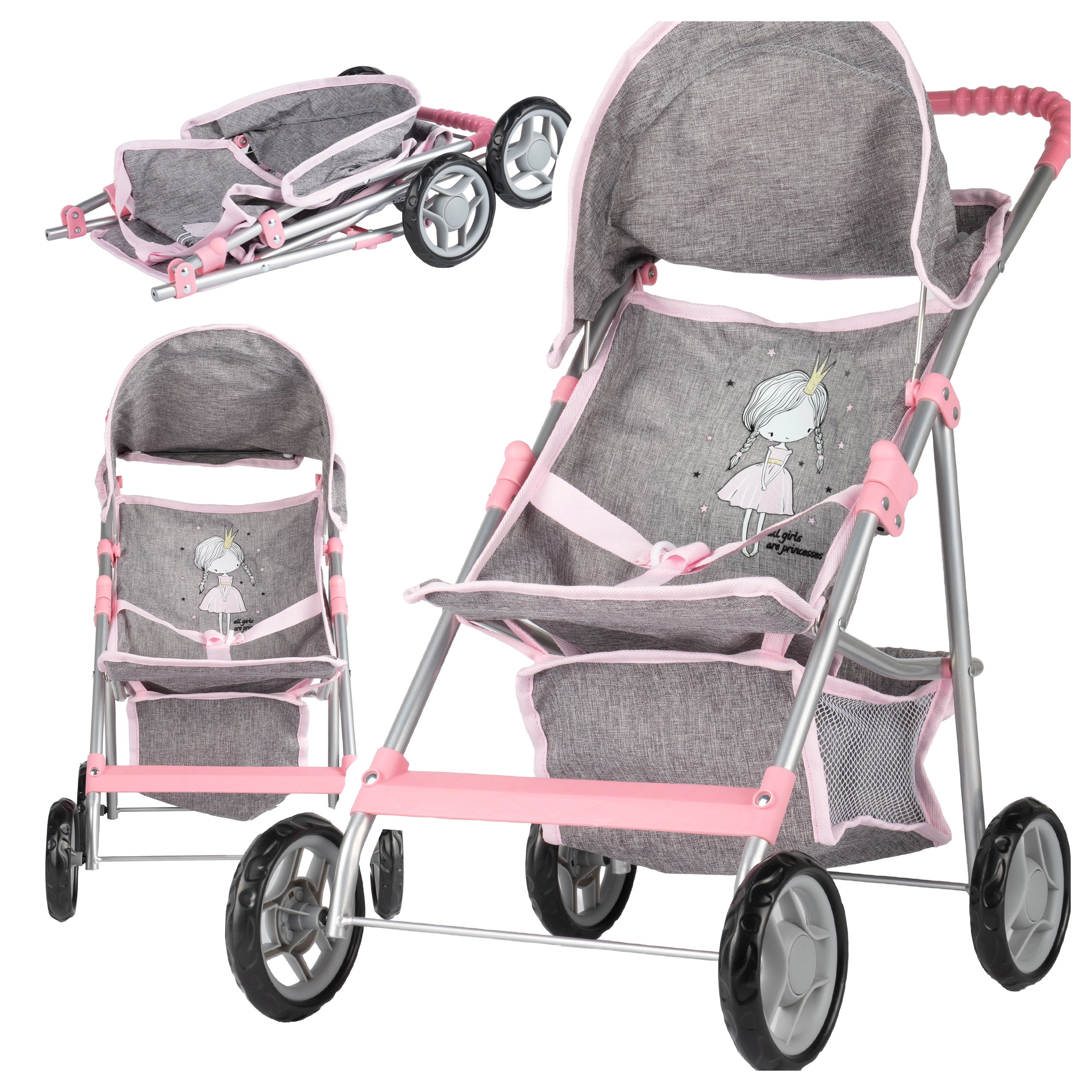 Kočík pre bábiky Little Princess Grey