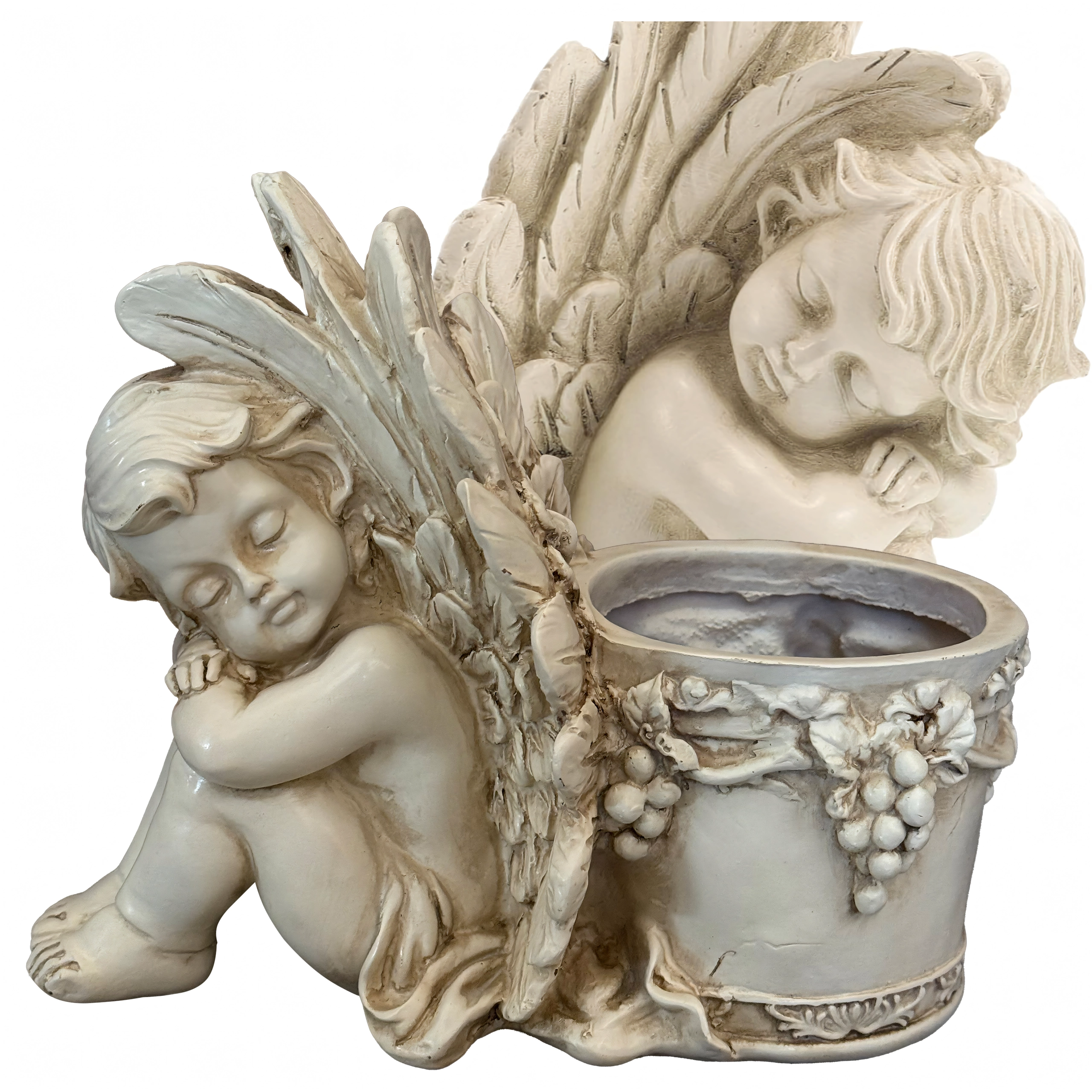 Dekoratívny kvetináč s anjelikom – záhradná soška