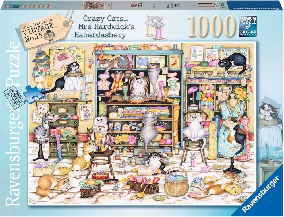 E-shop RAVENSBURGER Crazy Cats Hrátky rozdováděných koček v galanterii 1000 dielov