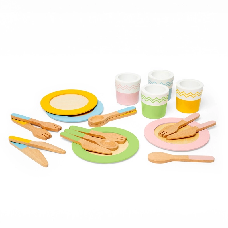 E-shop Bigjigs Toys Dřevěná servírovací sada