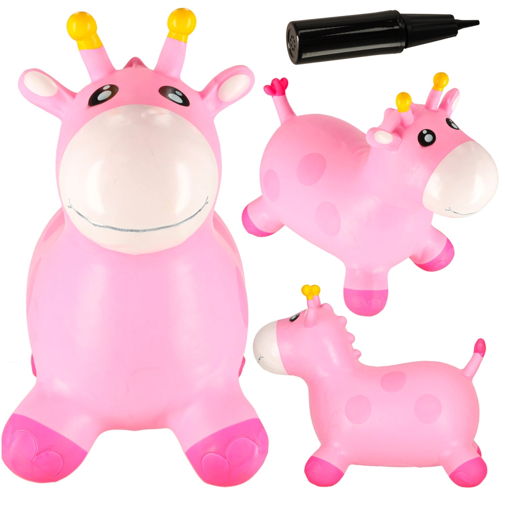 E-shop KIK KX3198 Skákacia nafukovacia žirafa 53 x 45 cm ružová