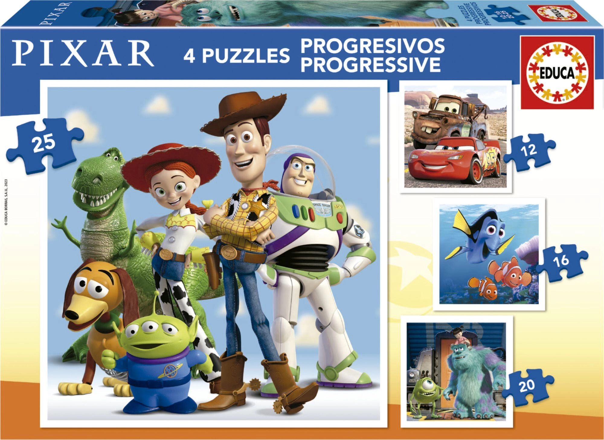 E-shop EDUCA Disney Pixar 4v1 12,16,20,25 dielov