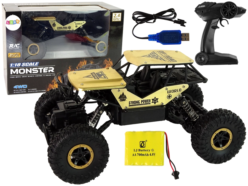 E-shop RC auto terénne 1:18 čierne zlaté s vysokými kolesami