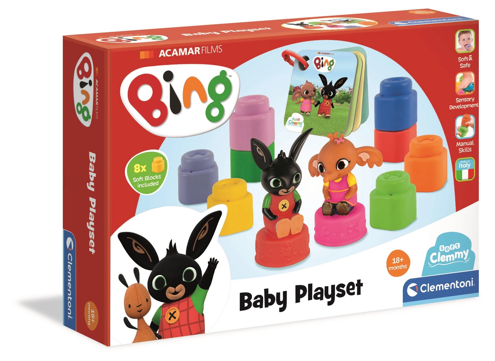 E-shop Clementoni Clemmy baby Bing 8 ks mäkké kocky s knižkou