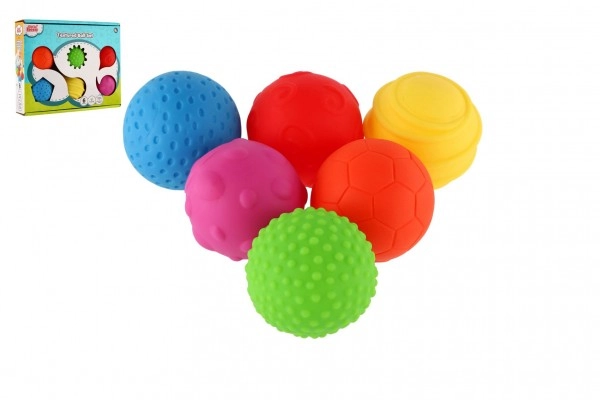 E-shop Teddies Sada míčků 6ks s texturou gumové 6cm v krabici
