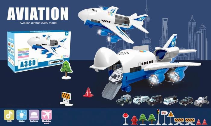 E-shop Lietadlo A380 s policajnými autami a svetelnými a zvukovými efektmi
