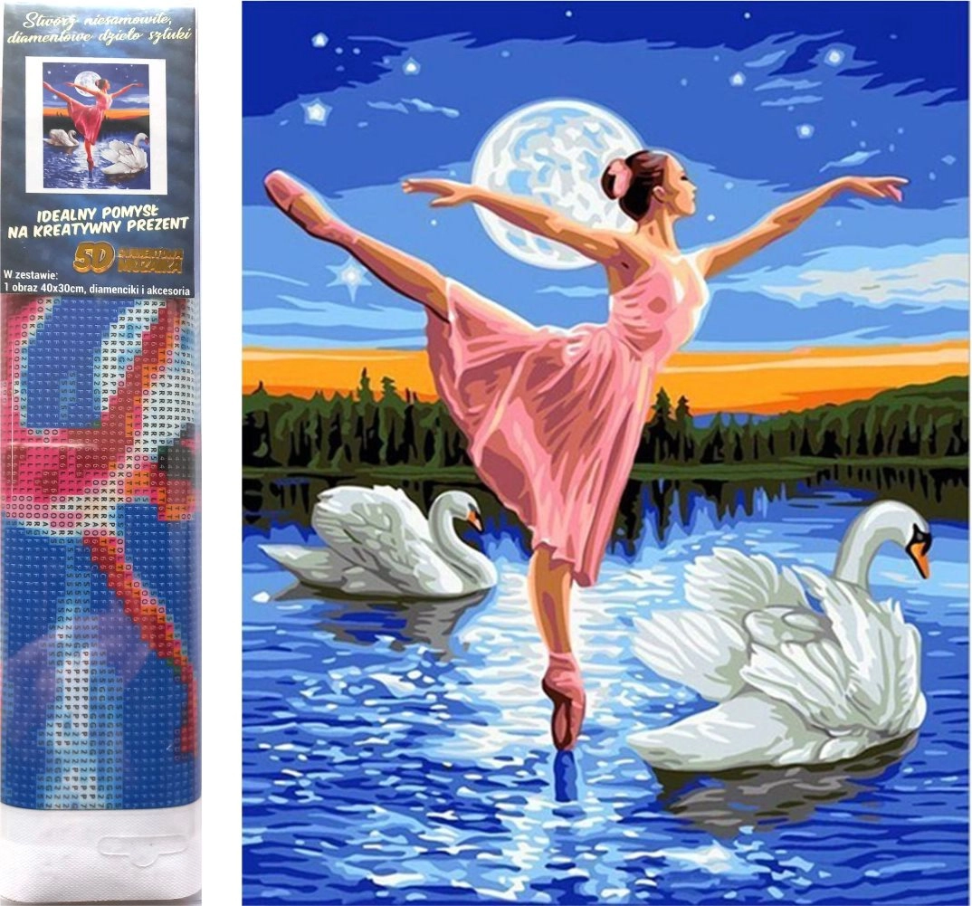 E-shop Norimpex Diamantové maľovanie Baletka medzi labuťami 30 x 40 cm