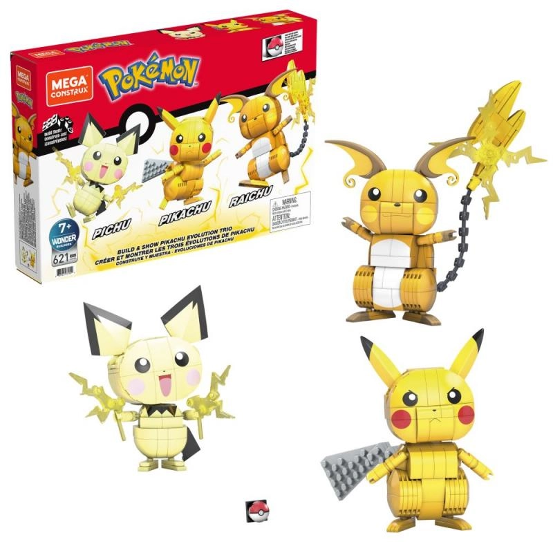 E-shop Mega Construx stavebnica POKÉMON: Pikachu a jeho evolučné trio