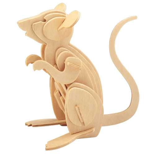 E-shop Woodcraft drevené 3D puzzle myš