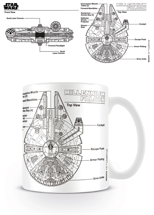 E-shop Pyramid International Hrnek Star Wars Millennium Falcon Sketch 300 ml