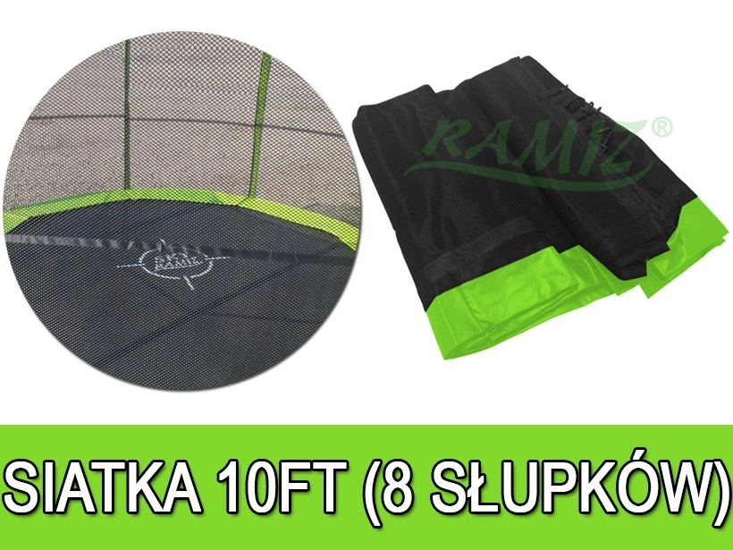 E-shop Ochranná sieť na trampolínu 305 cm (10 ft), 8 tunelov, zelená SkyRamiz