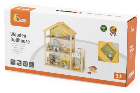 Viga Toys domček pre bábiky VIGA s bábikami a príslušenstvom