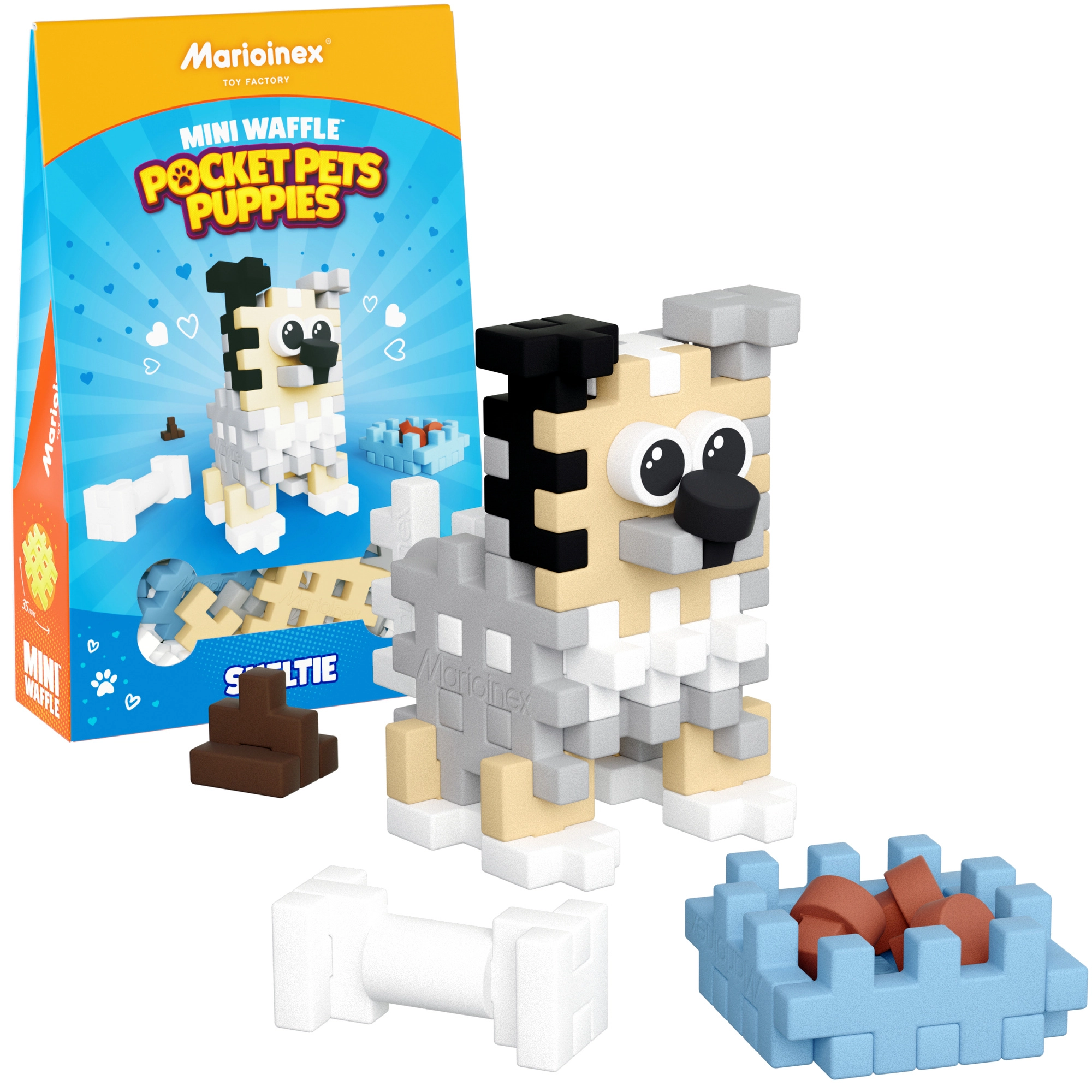 E-shop Stavebnica Mini Waffle Pocket Pets – šteniatko Sheltie od Marioinex