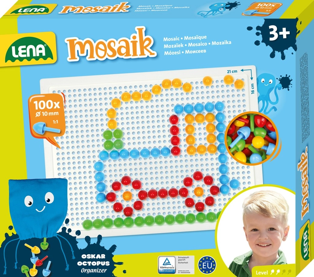 E-shop Lena Mozaika klobouček 1cm hladký 100ks