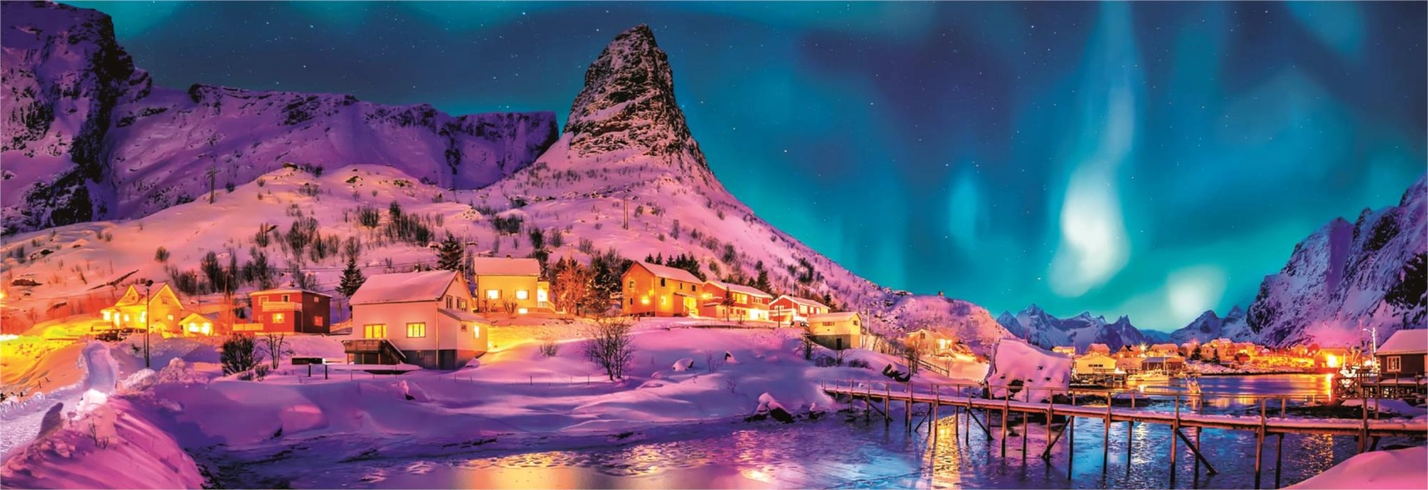 E-shop CLEMENTONI Panoramatické Polárna noc nad Lofotami 1000 dielov