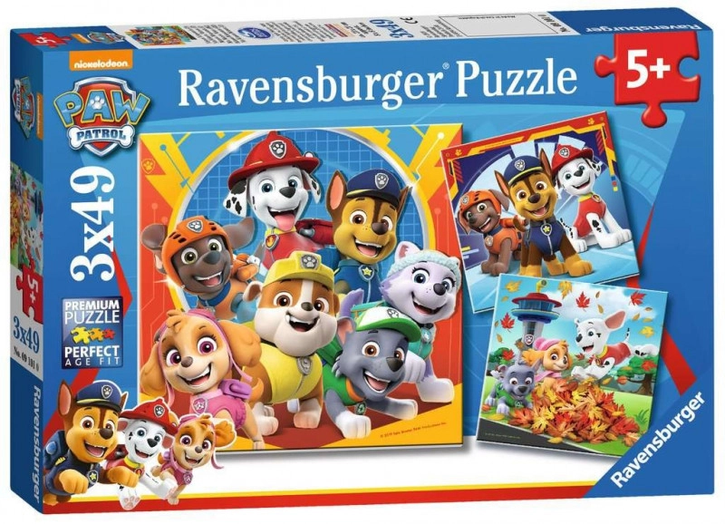 E-shop Ravensburger 050482 Labková patrola Hry v lístí 3x49 dielov