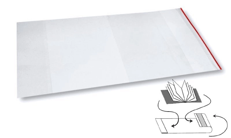 E-shop Obal univerzálny PP 217x380 mm lesk číry samolep. prúžok
