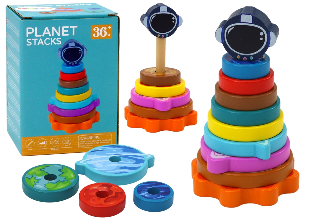 E-shop Lean Toys Pyramíd Sorter pyramídové puzzle Planéty Priestor 10 dielikov