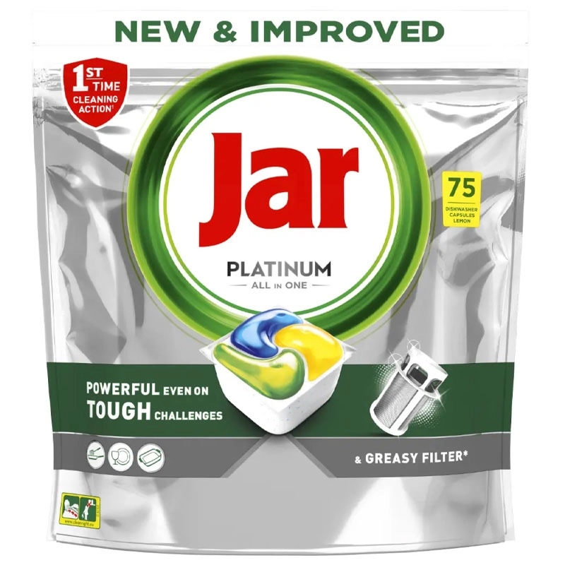 Jar tablety do umývačky riadu Platinum Lemon 75 ks