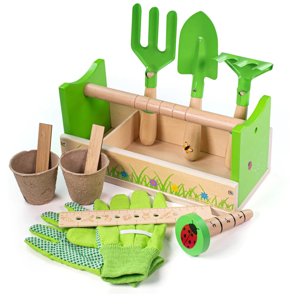 E-shop Bigjigs Toys záhradnícky set v prepravke