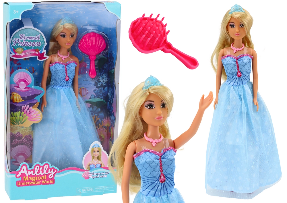 E-shop LEAN Toys Anlily Mermaid Princess Blue Dress Brush